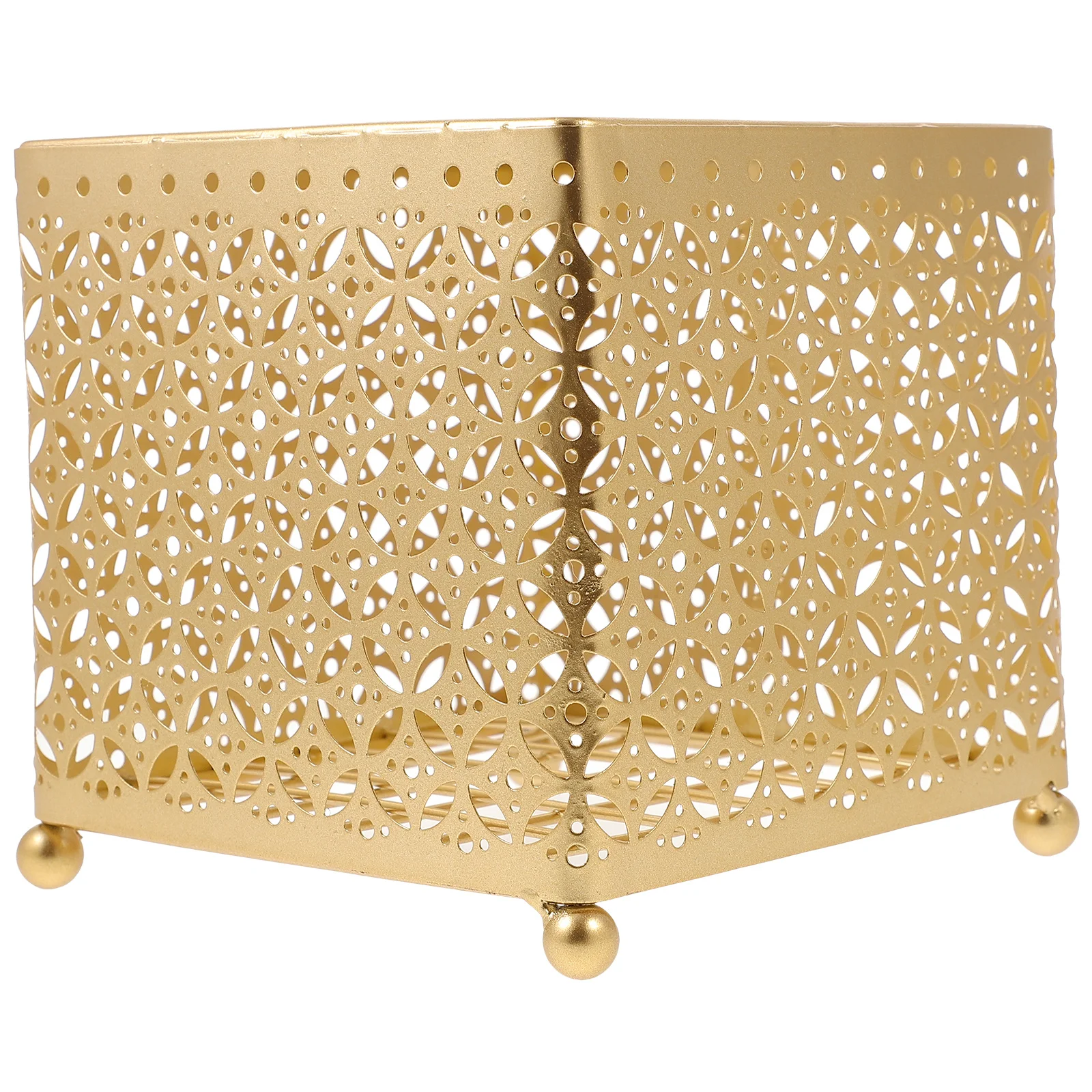 

Gold Metal Storage Basket for Makeup Organizing Modern Style Desktop Holder Cosmetics Organizer Multi-Use Small Basket Home