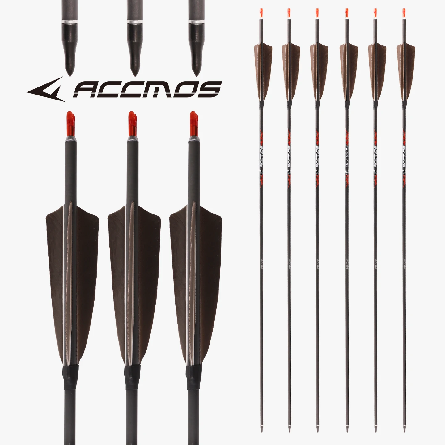 

6/12/18 шт., стрела из чистого углерода с индейскими перьями ID6,2 мм, 32 дюйма, позвоночник 250/300/350/400/500/600 для стрельбы из лука, охоты, стрельбы