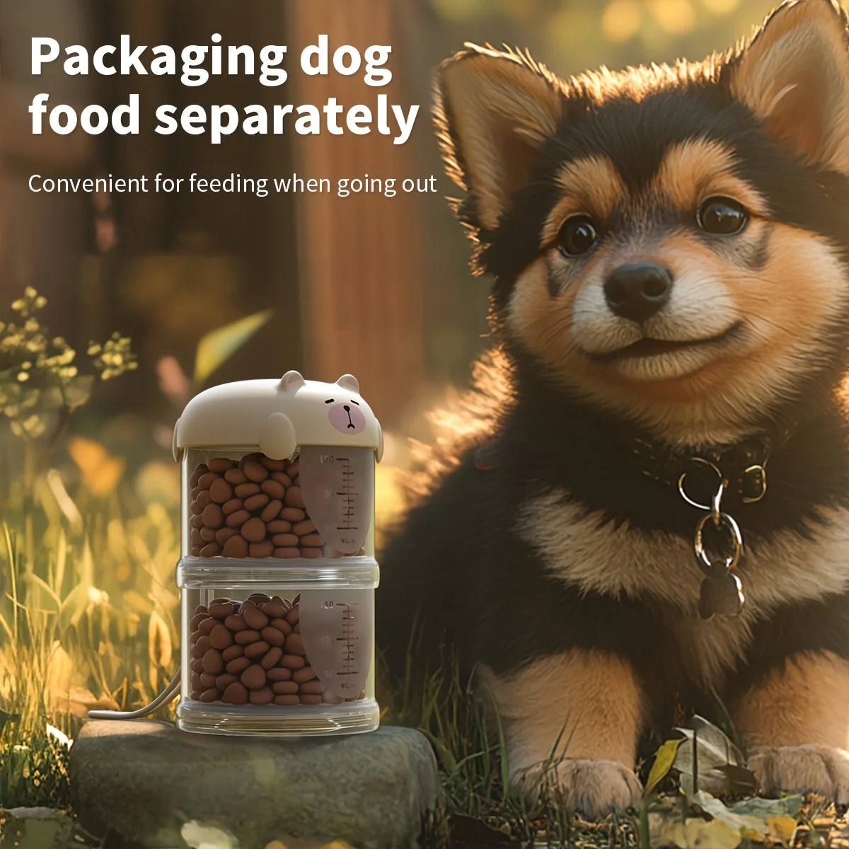 Airtight Outdoor Dog Treat Jar Multi Layers Dog Treat Portable Pet Food Container Stackable Cookie-Jar for Outdoor Walking