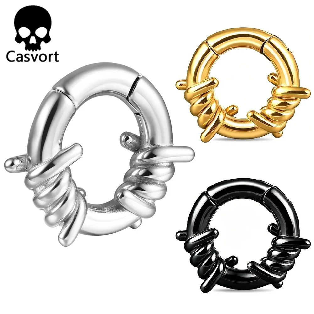 Casvort 2PCS Stainless Steel Rope Knot Ear Weights Hangers For Stretched Ear Lobe Piercing Ear Plugs Gauges Body Jewelry 6mm 2G