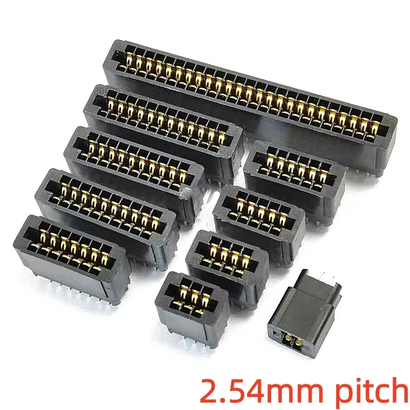 

5PCS 2.54mm pitch bus socket Gold finger socket PCB board slot 4P6P8P10P12P14~86P