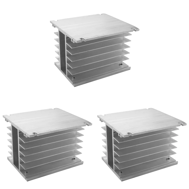 

B23B 3X 3 Phase Heat Sink 80X110x100mm For SSR Solid State Relay Aluminum Heatsink