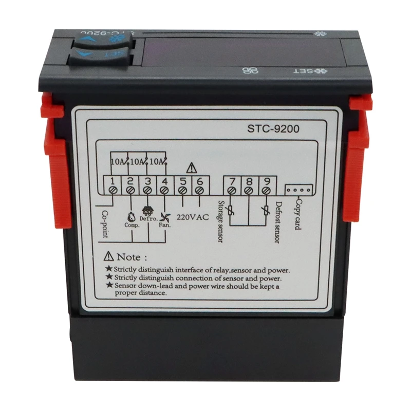 Controlador de temperatura Digital STC-9200, termorregulador con función de alarma de ventilador, Descongelador, frigeración, CA 220V