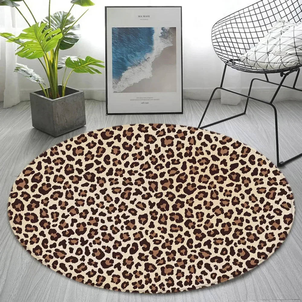 Butterfly Sexy Leopard Living Room Decorative Vintage Round Rugs Bedroom Rugs Home Rocking Chair Floor Mats Washable Lounge Rugs