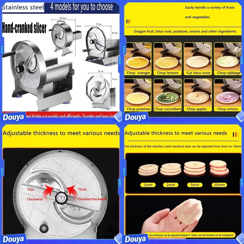 Manual Home Stainless Slicer Commercial Ultrathin Chip Machine Fruit Cutting Machine Lemon Slicer Kitchen Sausage Cabbage
