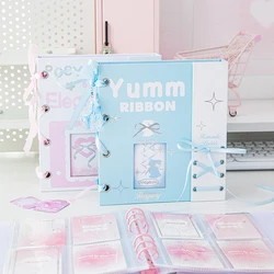 Kpop Idol Photocard Binder Holder Photo Album with 20Pcs 4Grids Inner Pages Binder Photocards Album for Photographs Collect Book