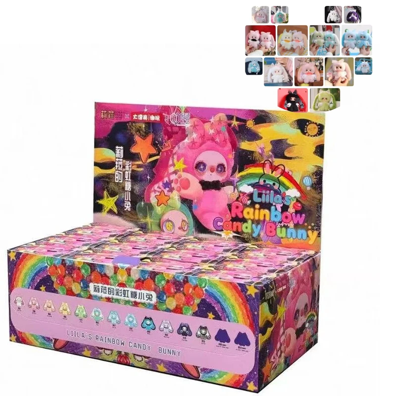 

12PCS/Set Liila'S Rainbow Candy Bunny Blind Box Figure Kawaii Rabbit Collectible Toy Mystery Box For Girls Birthday Gift
