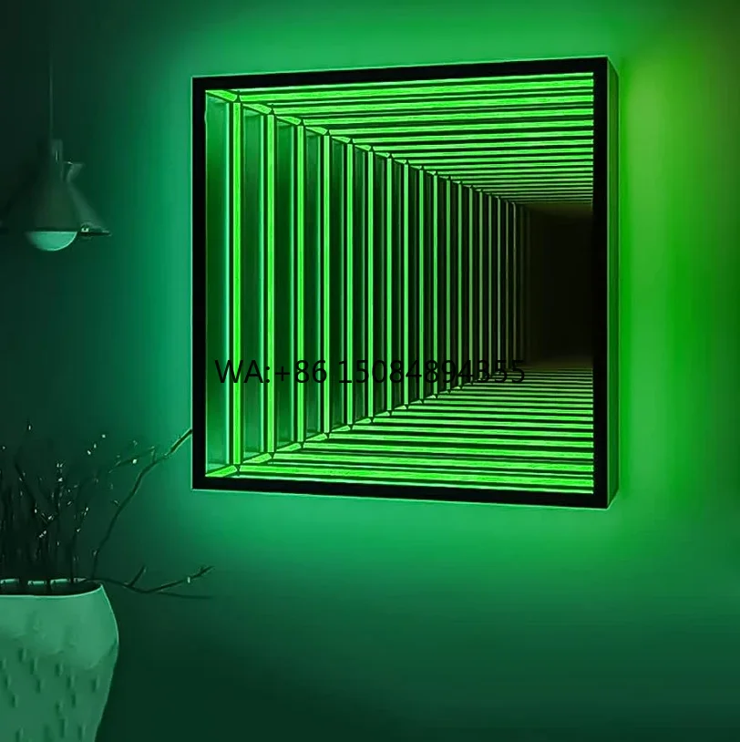 

Acrylic and Glass 3D Infinity Illusion LED Wall Mirror Decorative Indoor Use for Retail Shop