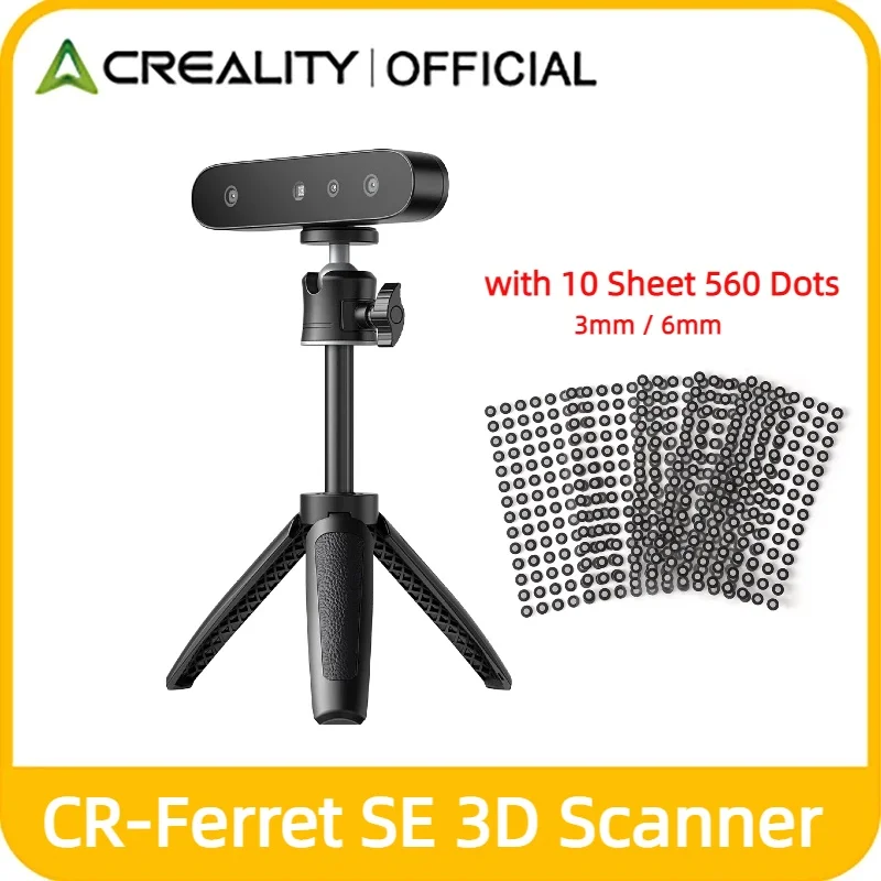 Creality CR-Scan Ferret SE Handheld 3D Scanner w/ 3mm 560PCS Markers 30FPS 0.1mm Accuracy 24bit Full Color Dual Mode ASIC Chip