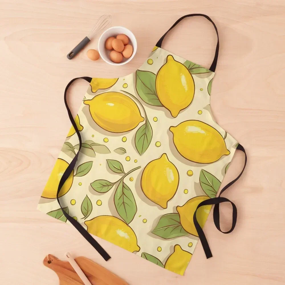 

Lemon Season Apron Kitchen Handle For Women Cooking Clothes Apron