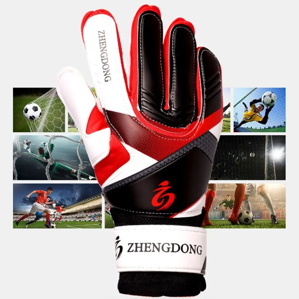 Wear-resistant Football Gloves Anti-slip Excellent Goalkeeper Gloves Thick Latex Non-Slip Football Training Gloves Kids/Adult