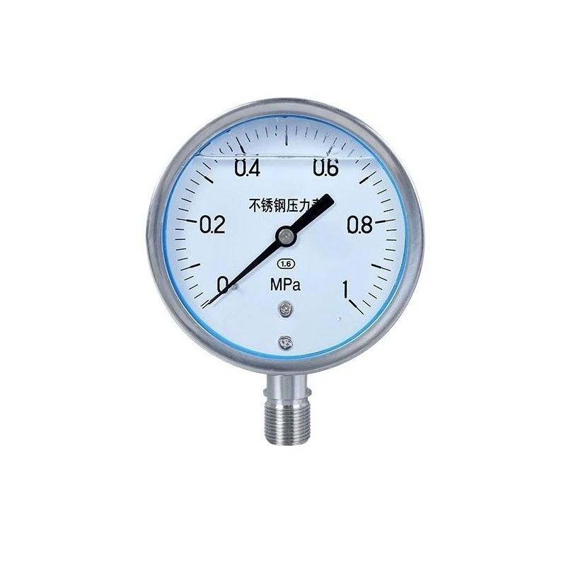 For 1MPa Shock-resistant Stainless Steel Pressure Gauge, All Stainless Steel Anti-corrosion Shock-resistant Pressure Gauge