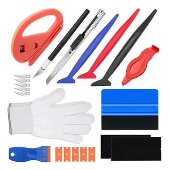 Auto Vinyl Wrap Tools Kit Car Window Tinting Film Installation Felt Squeegee Vinyl…