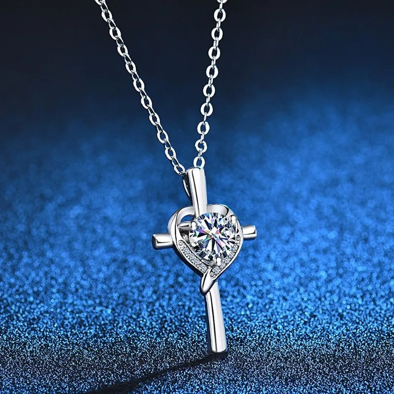 

HQ крест кулон ожерелья для женщин инкрустация 1 карат циркон сердце дизайнерское ожерелье цепочка на ключицы колье ювелирные аксессуары подарок