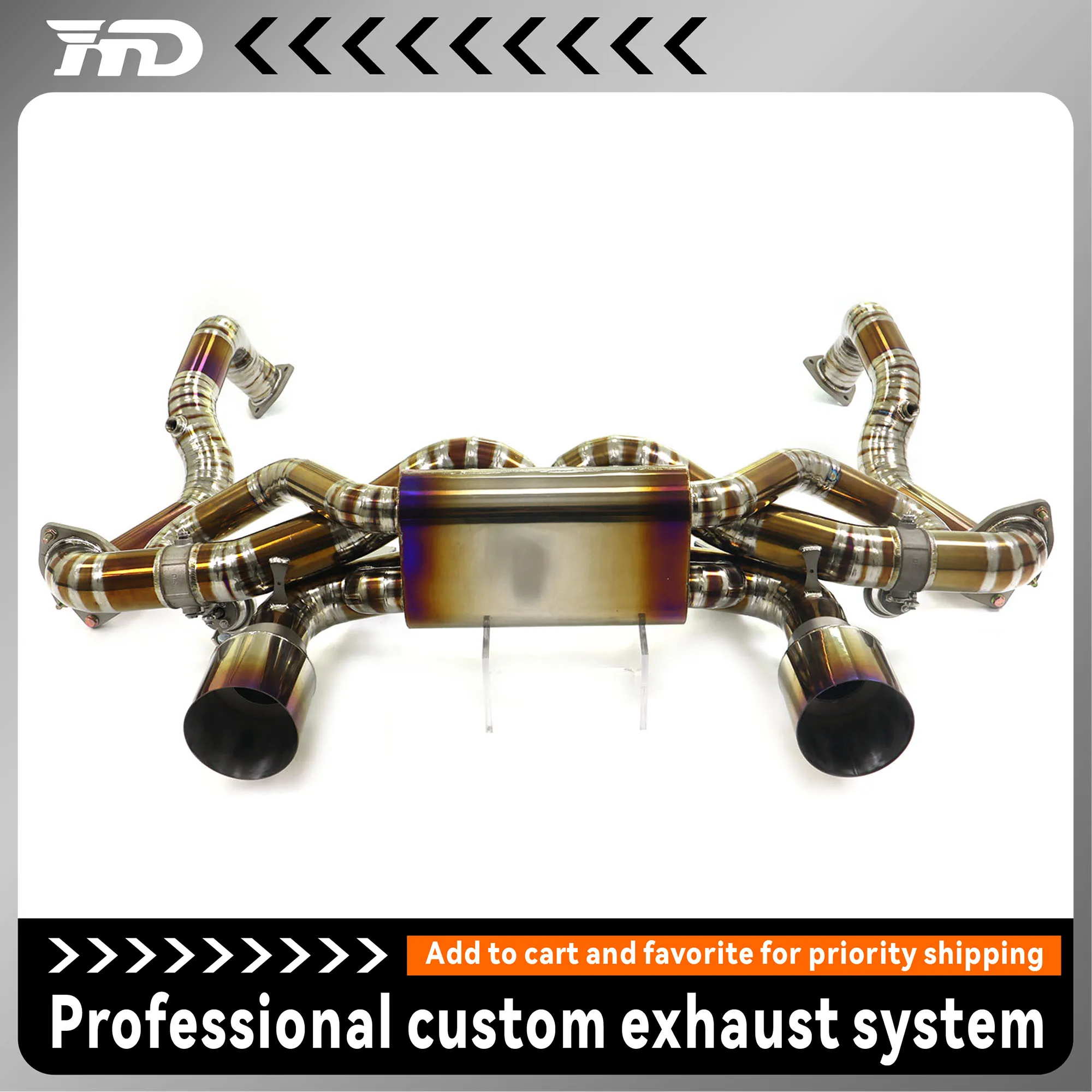 

HMD exhaust system high performance mid-tail section full catback + downpipe for Porsche 718 GT4 RS 4.0T muffler with valve