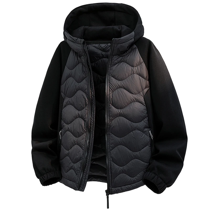 الرجال الأبيض بطة أسفل سترة دافئة مقنعين خفيفة الوزن للغاية Packable معطف الشتاء المياه والرياح مقاومة تنفس أسفل سترة #4