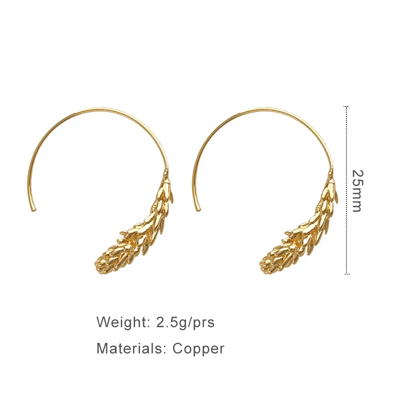 Metal Wheatear Earrings For Women Light Weight Fashion Jewelry Fancy New Styles Elegant Daily Accessories Wholesales Gifts C1710 image 3