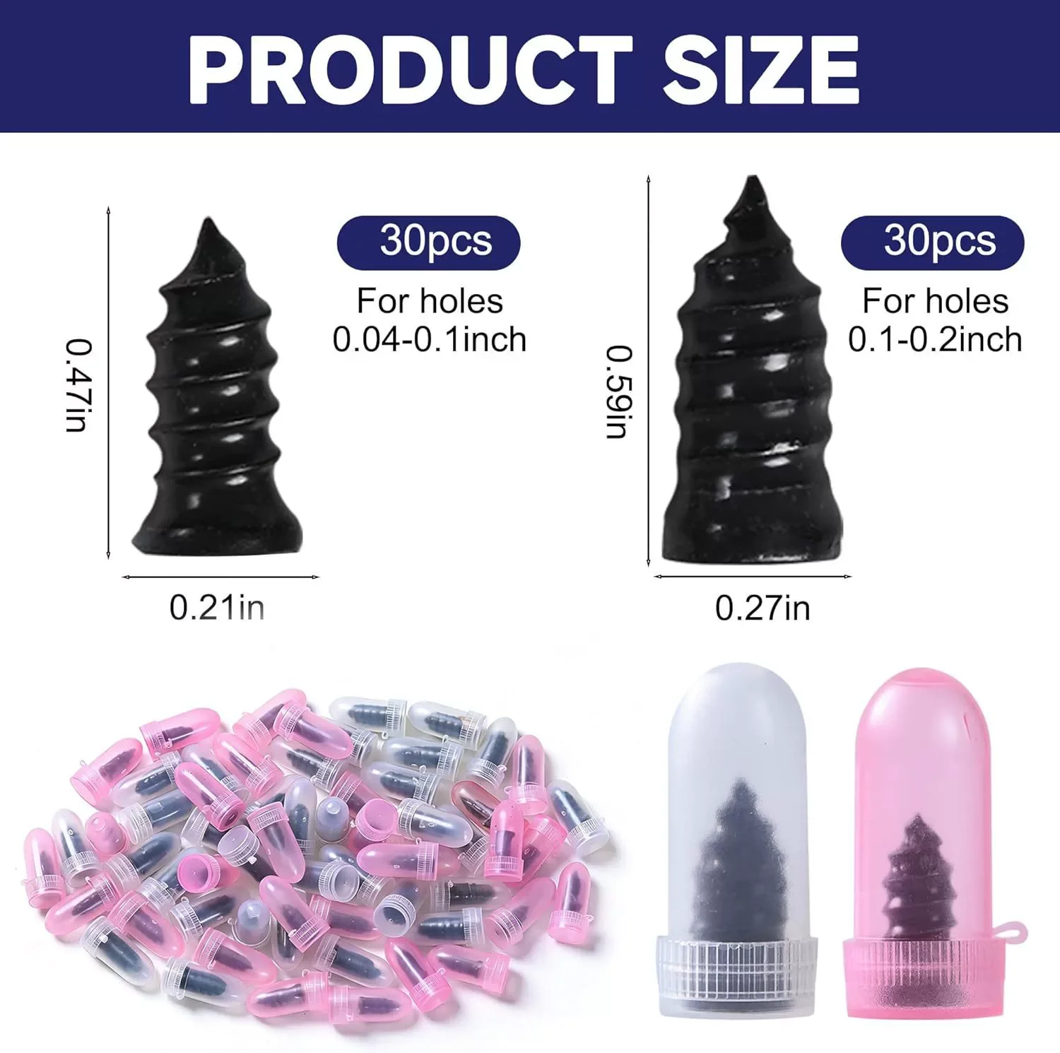 21-41pcs Tire Repair Tool Black Soft Rubber Nail Vacuum Tyre Nails Self-Tapping Screw Tire Puncture Repair Car Motorcycle Repair