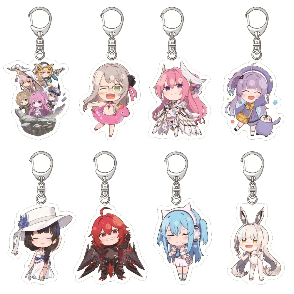 

Game NIKKE The Goddess of Victory Figure Keychain Girl Cute Cosplay Prop Acrylic Key Chain Bag Pendant Sign Ornament Fans Gift