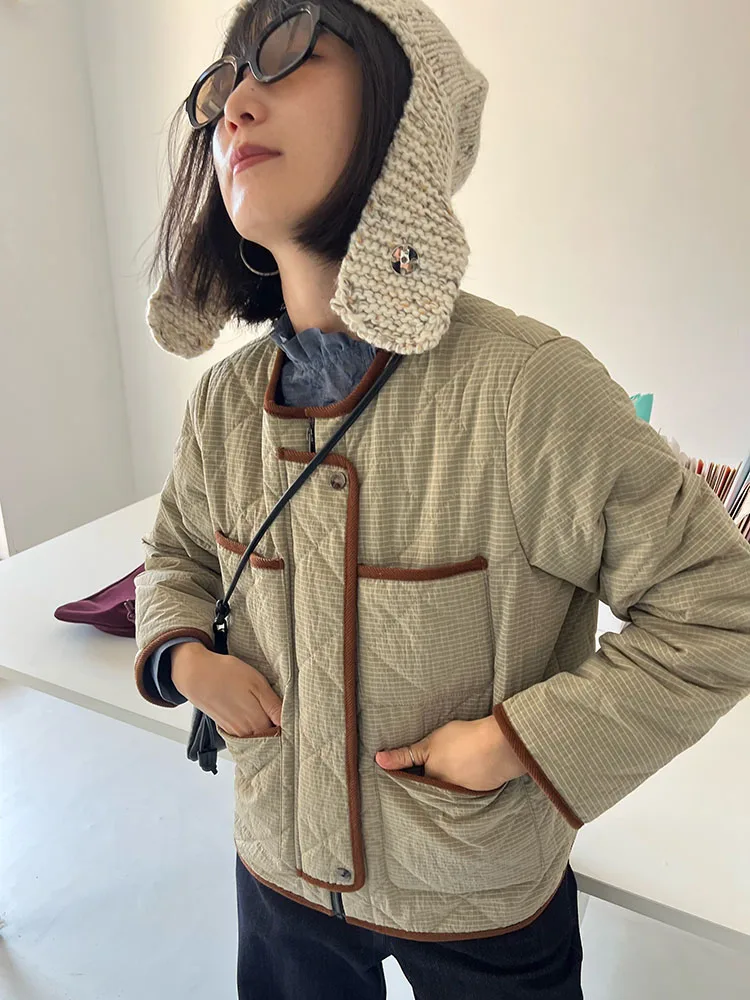 

Warm Double-sided Color Cotton Jaet Women's Commute Sle Autumn Winter Outerwear Slimming Design Button Closure Coat