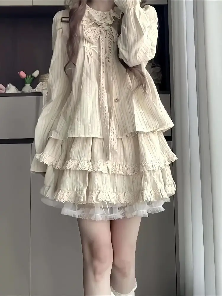 Damskie koszule z długim rękawem w stylu koreańskim, codzienne bluzki w paski, kołnierzyk, eleganckie, kobiece, jesienne, szykowne, wygodne ubrania.