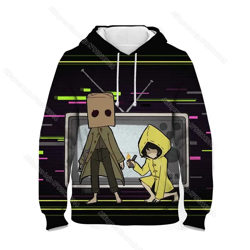 New Spring Children 3D Print Little Nightmares 2 Hoodies Boys Girls Cartoon Sweatshirt Toddler Tops Coat Kids Anime Pullovers