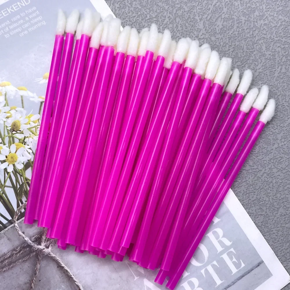 50/1000 PCS Disposable Lip Brush ผู้หญิงอุปกรณ์เสริมขายส่งลิปสติก GLOSS Wands Applicator Perfect Make Up TOOL Hotting