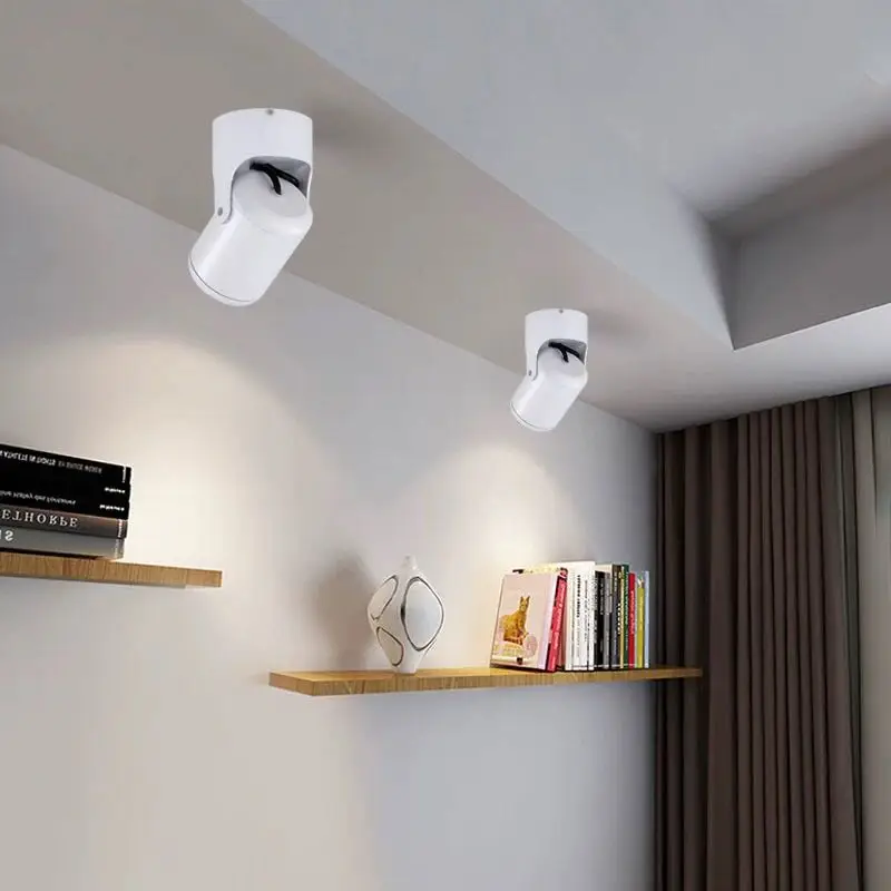 360° rotatable COB spotlight 7W 10W15W 20W Nordic color surface mounted foldable LED downlight ceiling light background lighting