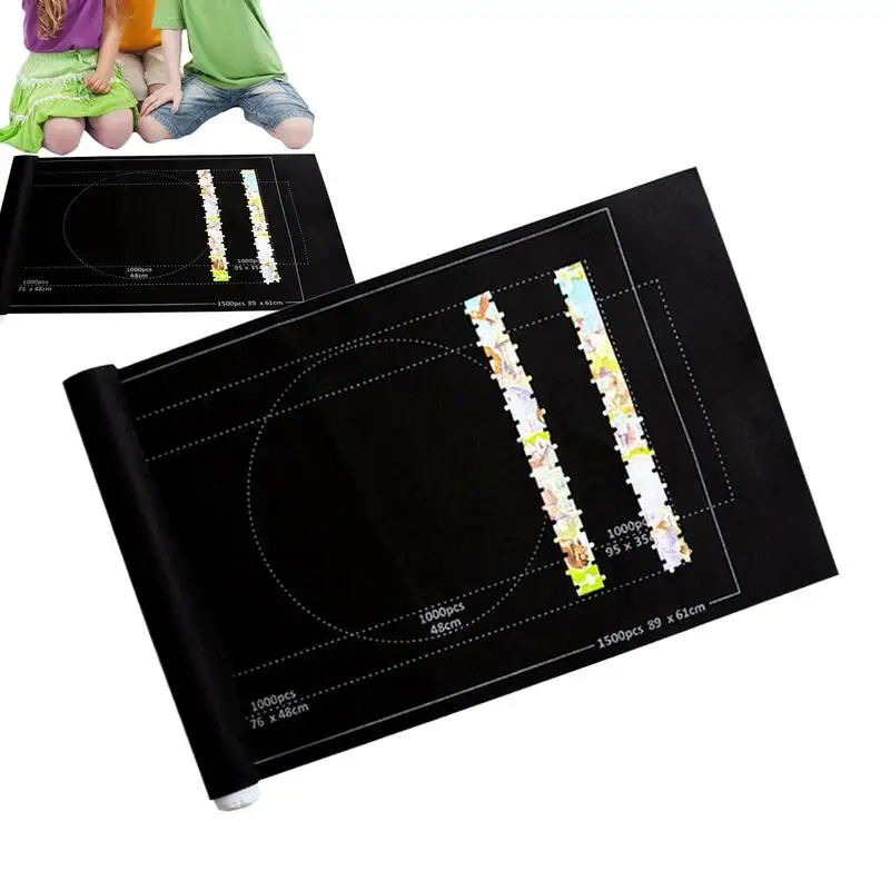 

1500pcs Puzzle Felt Mat Set Jigsaw Storage Mat Playing Blanket Roll Up Saver Pad Portable Keeper for home