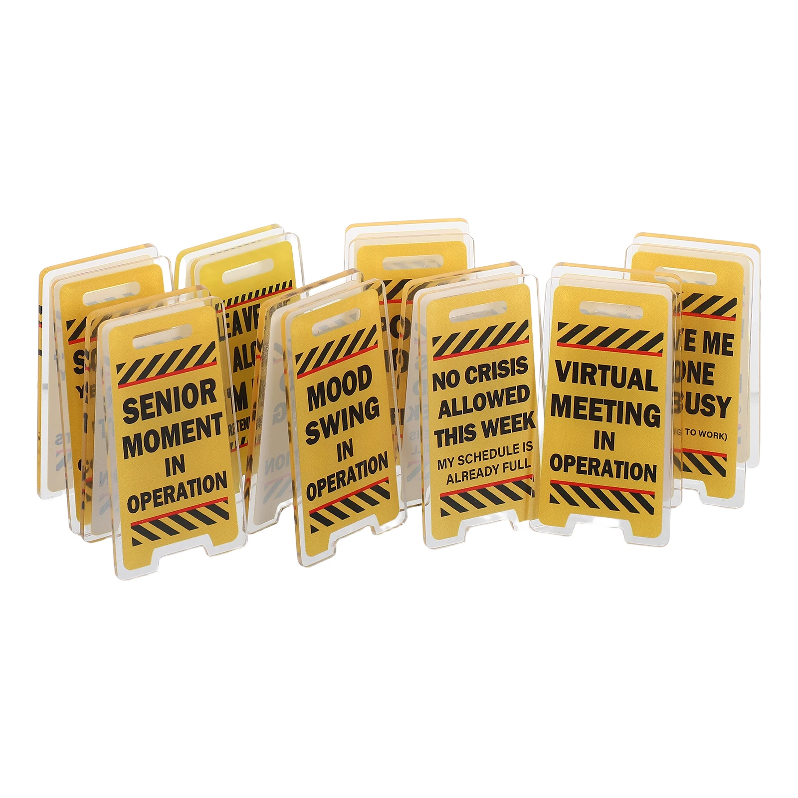 

8pcs Funny Office Note Holder Clips Desktop Memo Holder Sturdy Acrylic Strong Grip Mini Message Clip Caution Label For Home