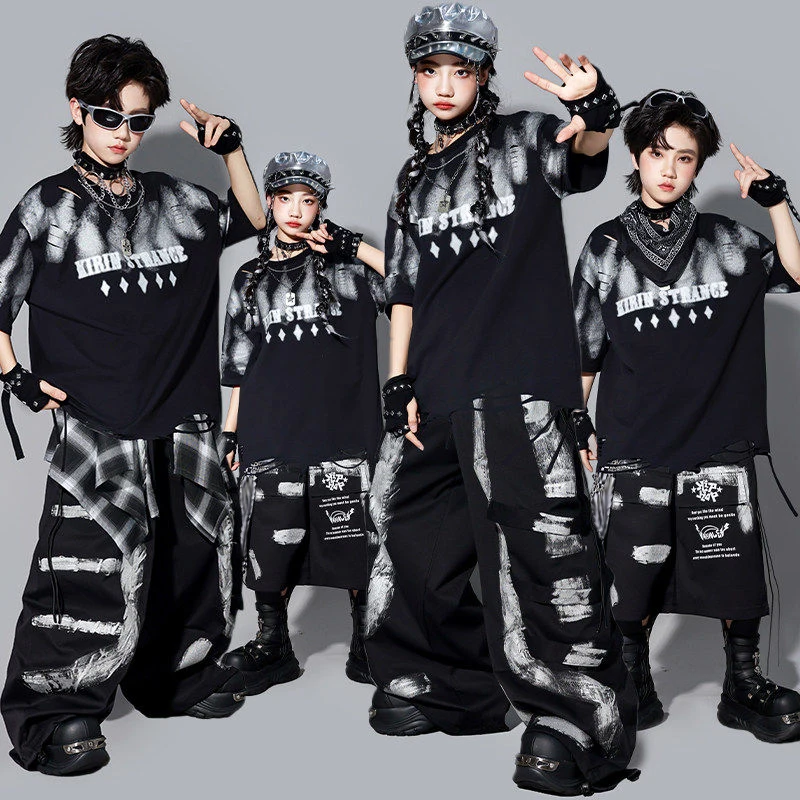 vetements-hip-hop-pour-enfants-costume-de-spectacle-scolaire-haut-noir-pantalon-ample-tenue-de-scene-de-danse-de-rue-pour-garcons-tenue-de-jazz-amy3775