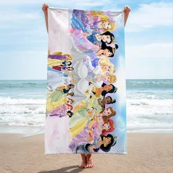 Cartoon Princess Bath Shower Towel Kids Baby Adult Girls Absorbent Microfiber Face Body Beach Washcloth Gift