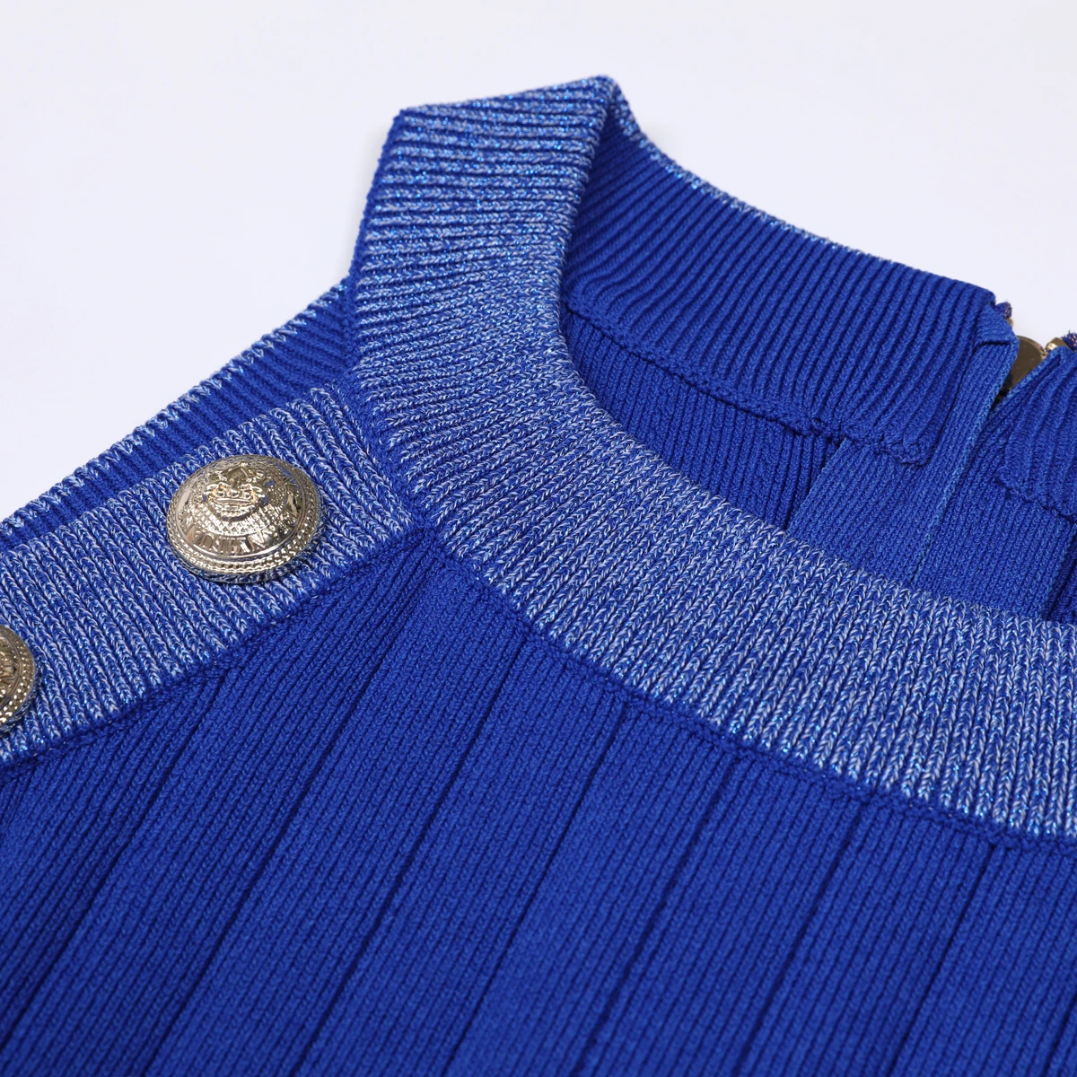 High-Quality Summer New Style Round Neck Sleeveless Button Elastic Mid-Length Hip-Hugging Slim-Fitting Versatile Knitted Dress