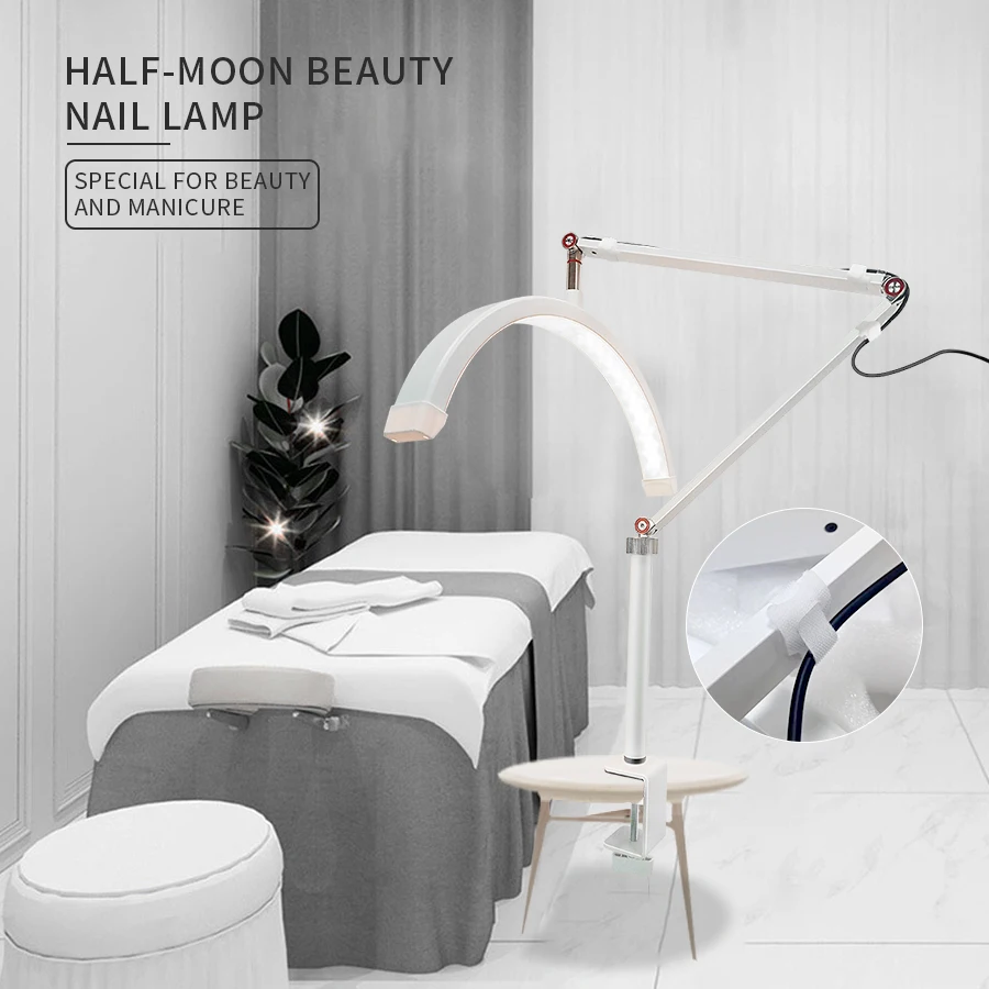 

LED Half Moon Lamp Eyelash lighting Semi-Permanent Ring Light Beauty Table Clamp Cradle Makeup Tattoo Salon Nail Extensions