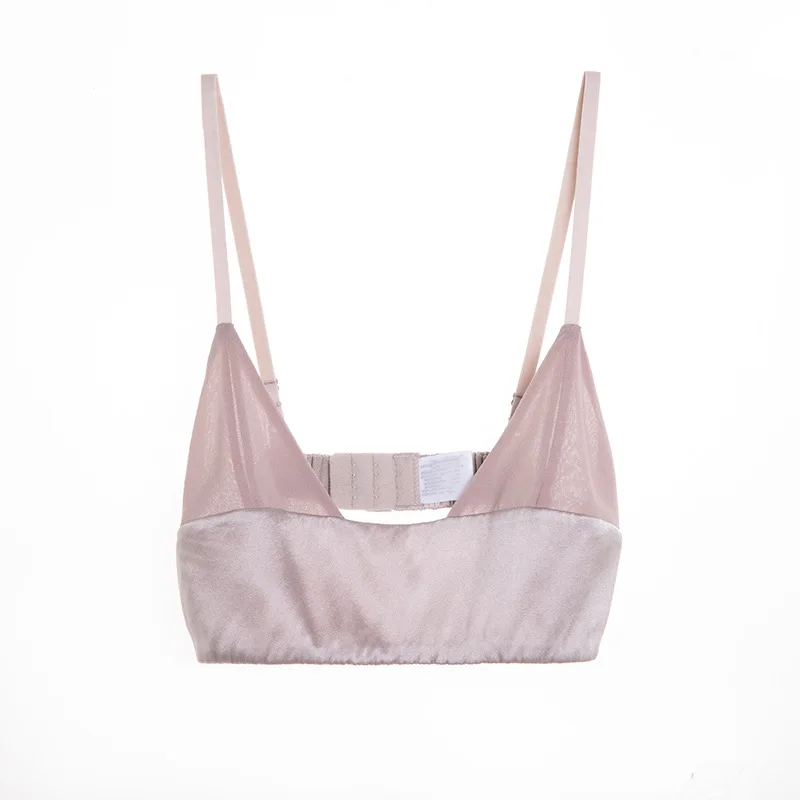 Damski 90% prawdziwy jedwab 10% Spandax non-pad codzienny wygodny bezprzewodowy biustonosz Bralette TG126