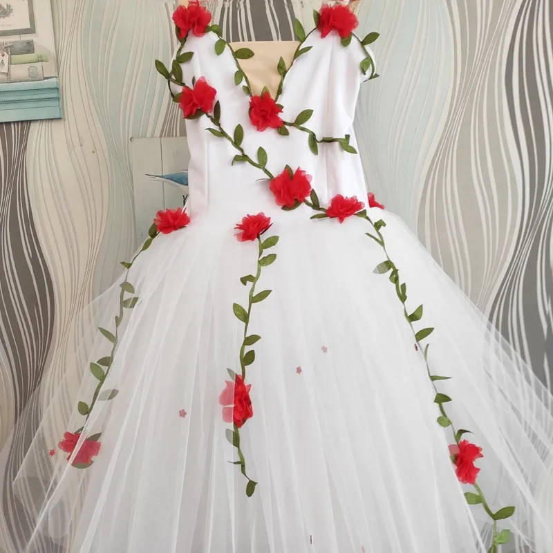 Witte balletjurk lange romantische tutu professionele zwanenmeer ballerine femme kinderen meisjes fee kostuum