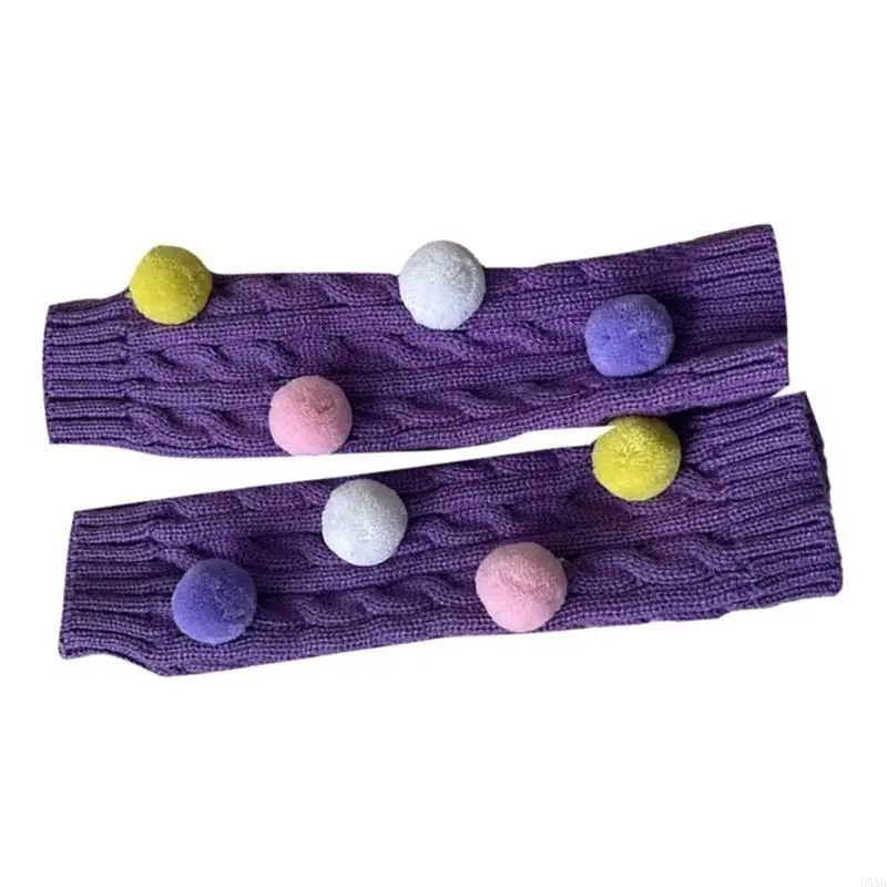 

H55B Y2K Leg Warmers for 5-10T Girls Toddlers Knit Wool Piled Up Socks Stackable Sock Sleeve Party Cosplay Costume Accessory