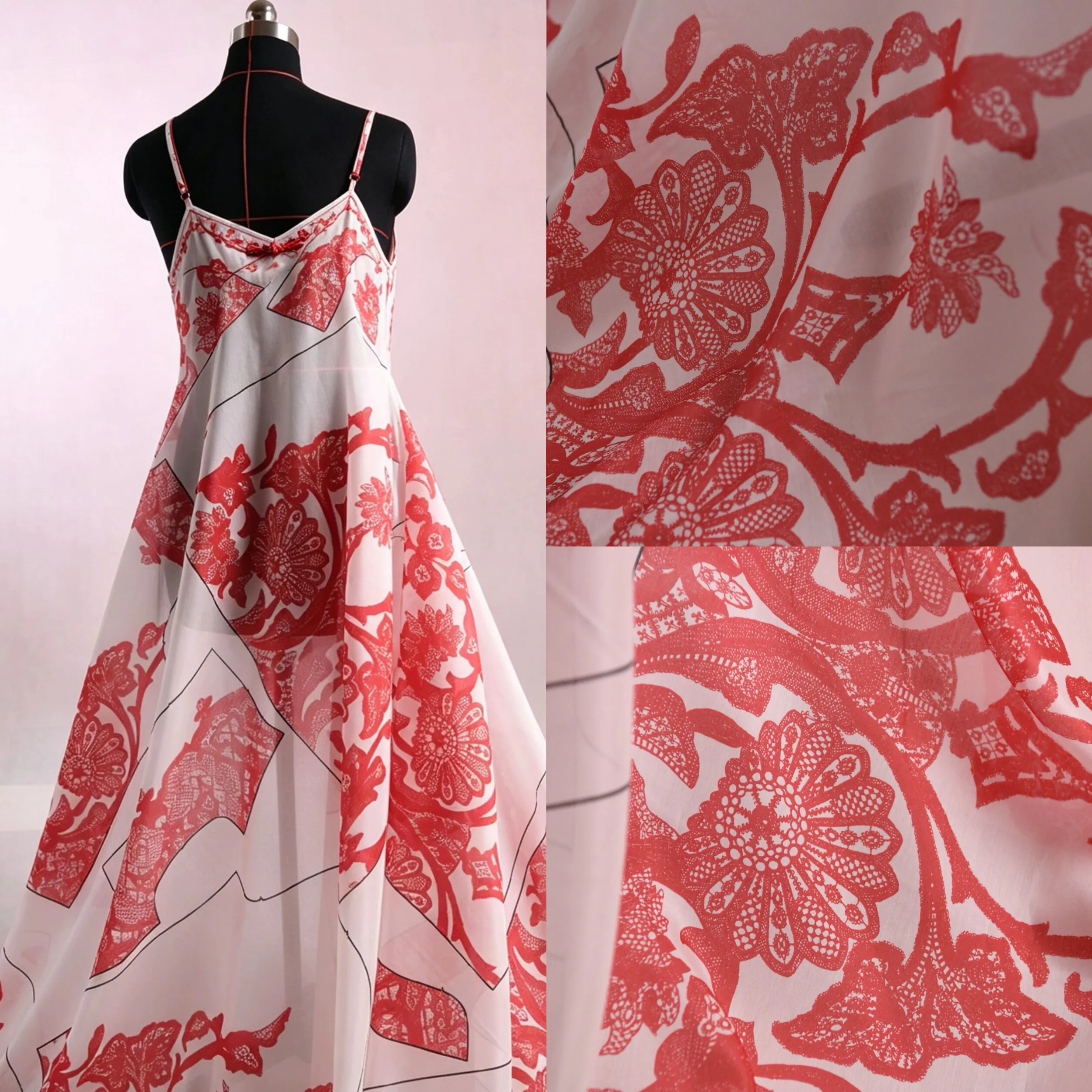 1.85m Txl  Floral Silk Cotton Fabric, High-Density Weave, Brand Order Super Complex Positioning Design, National S