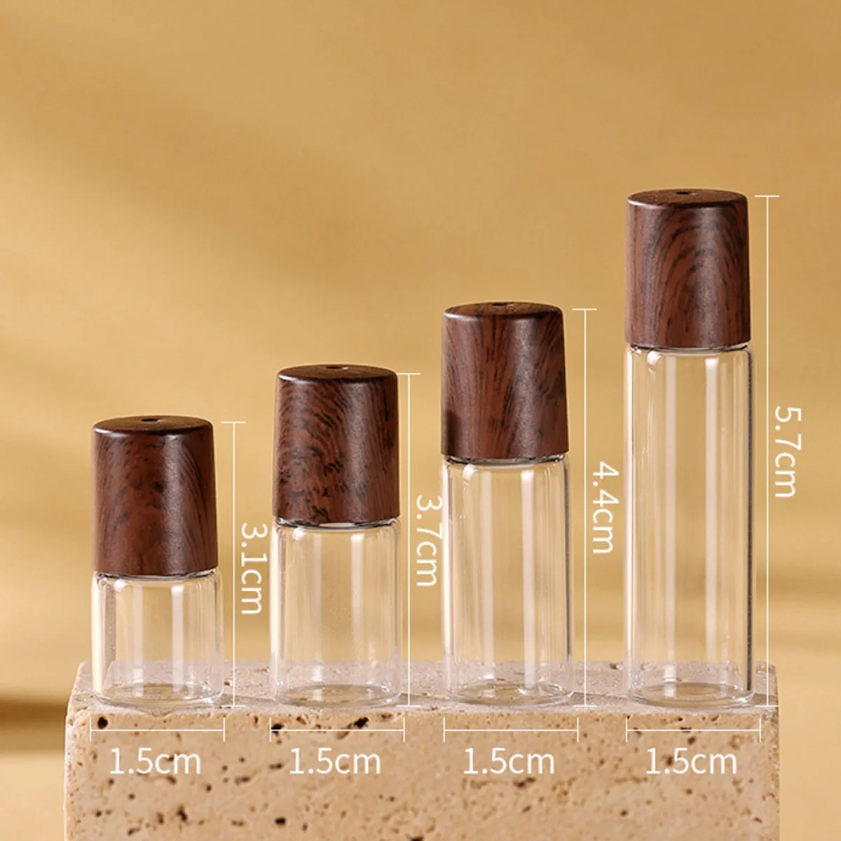 10X 1ml 2ml 3ml 5ml Mini Plastic Cap Glass Roll on Bottles Sample Roller for Essential Oils Perfume Vials with Steel Roller Ball
