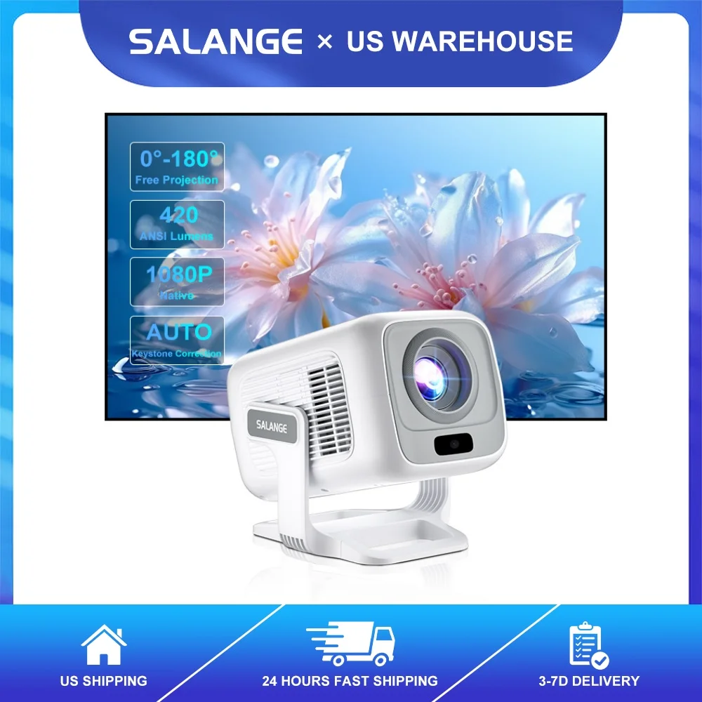 

Salange HY260 Max 4K HD Portable Projector Game Emulator Home Theater 1080P Video Supported 720P Android 11.0 OS Outdoor Beamer