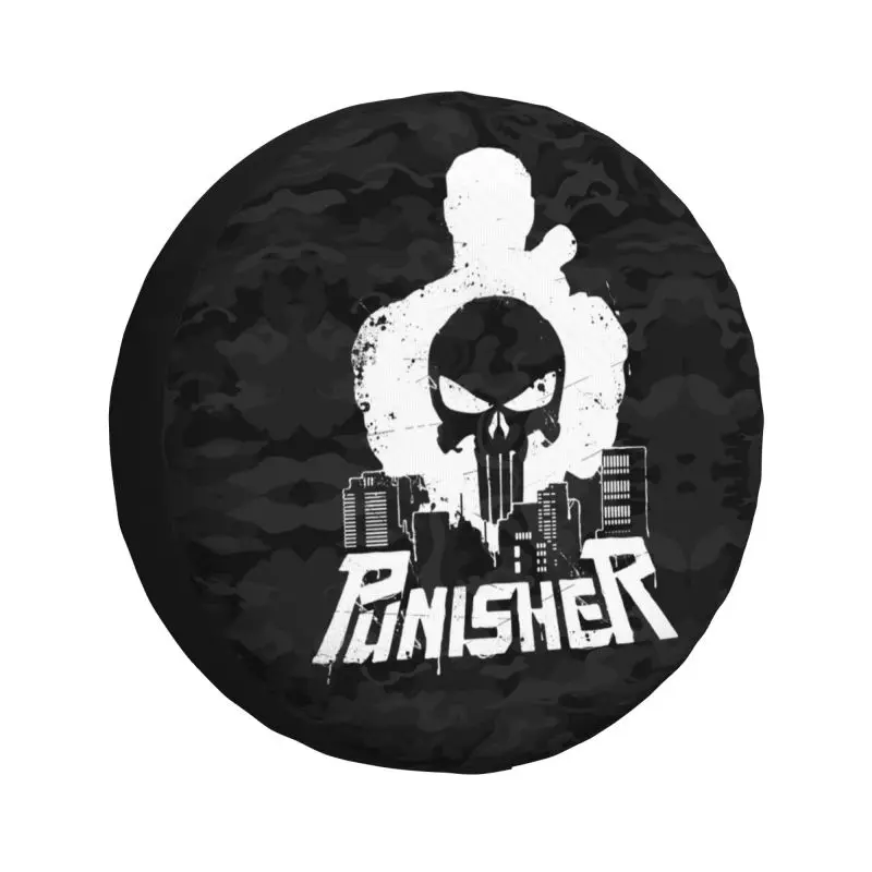 

Изготовленный на заказ чехол для запасного колеса Punisher для Mitsubishi Pajero Jeep RV SUV Camper, защитные чехлы для колес автомобиля 14 дюймов, 15 дюймов, 16 дюймов, 17 дюймов