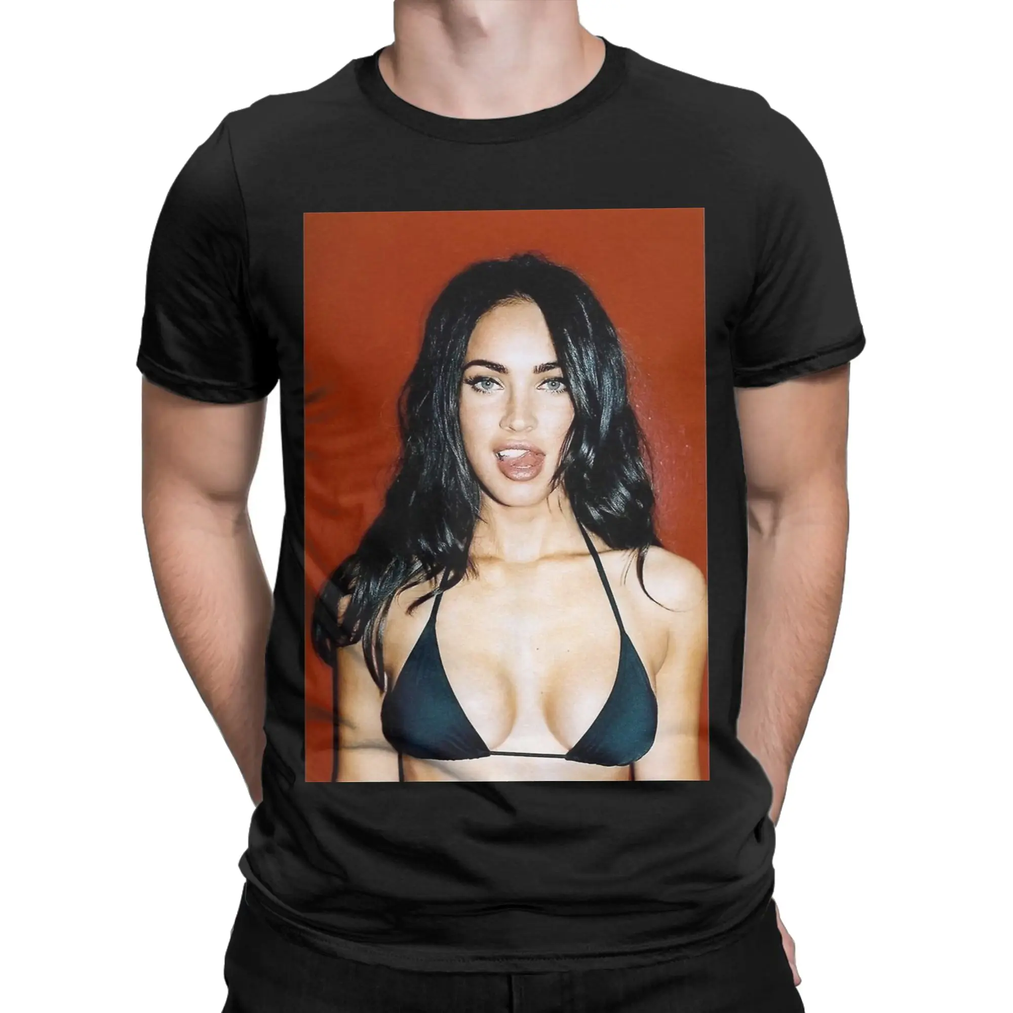 Men Women Meghan Fox Poster T Shirts  100% Cotton Clothes Vintage Short Sleeve O Neck Tees Gift Idea T-Shirt