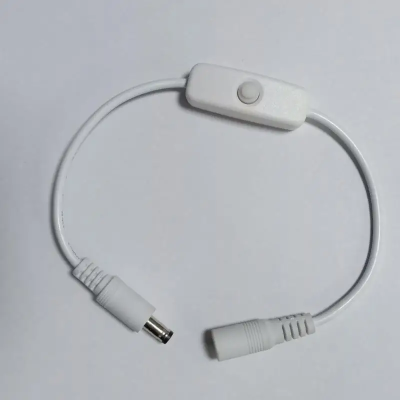 energia DC5521 5.5x2.1mm macho para fêmea com o comutador para dispositivos eletrônicos tiras líderes LEDS LUZ