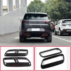 For Land Rover Range Rover Sport L461 2023 2024 Glossy Black Chrome Stainless Steel Car Exhaust Pipe Cover Trim Accessories
