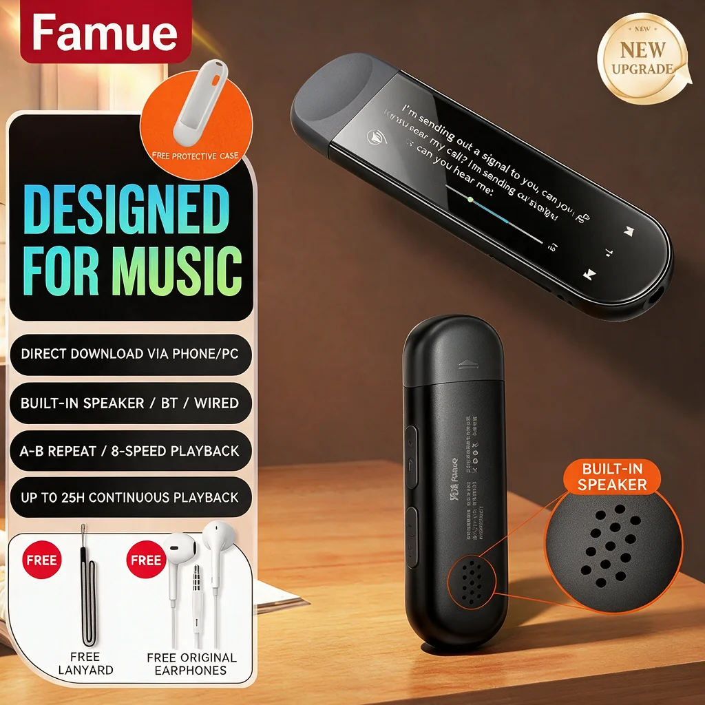 Type‑C MP3 Player USB Flash Drive HiFi Lossless Music Player FLAC MP3 OTG Phone PC Portable Mini Screen Walkman Sport Headphone