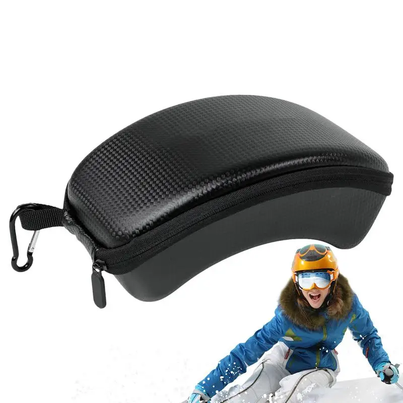 Goggles Case Goggles Travel Dust-Proof Case With Carabiner Snowboard Goggles Box Eyewear Protective Carrying Case For Snow Sport