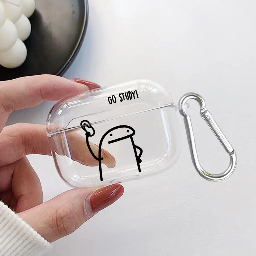Hülle für Airpods 4 Pro2 1 Pro3 2 3 Pro, transparente Kopfhörerhülle, Cartoon-Stick-Figur-Kunst