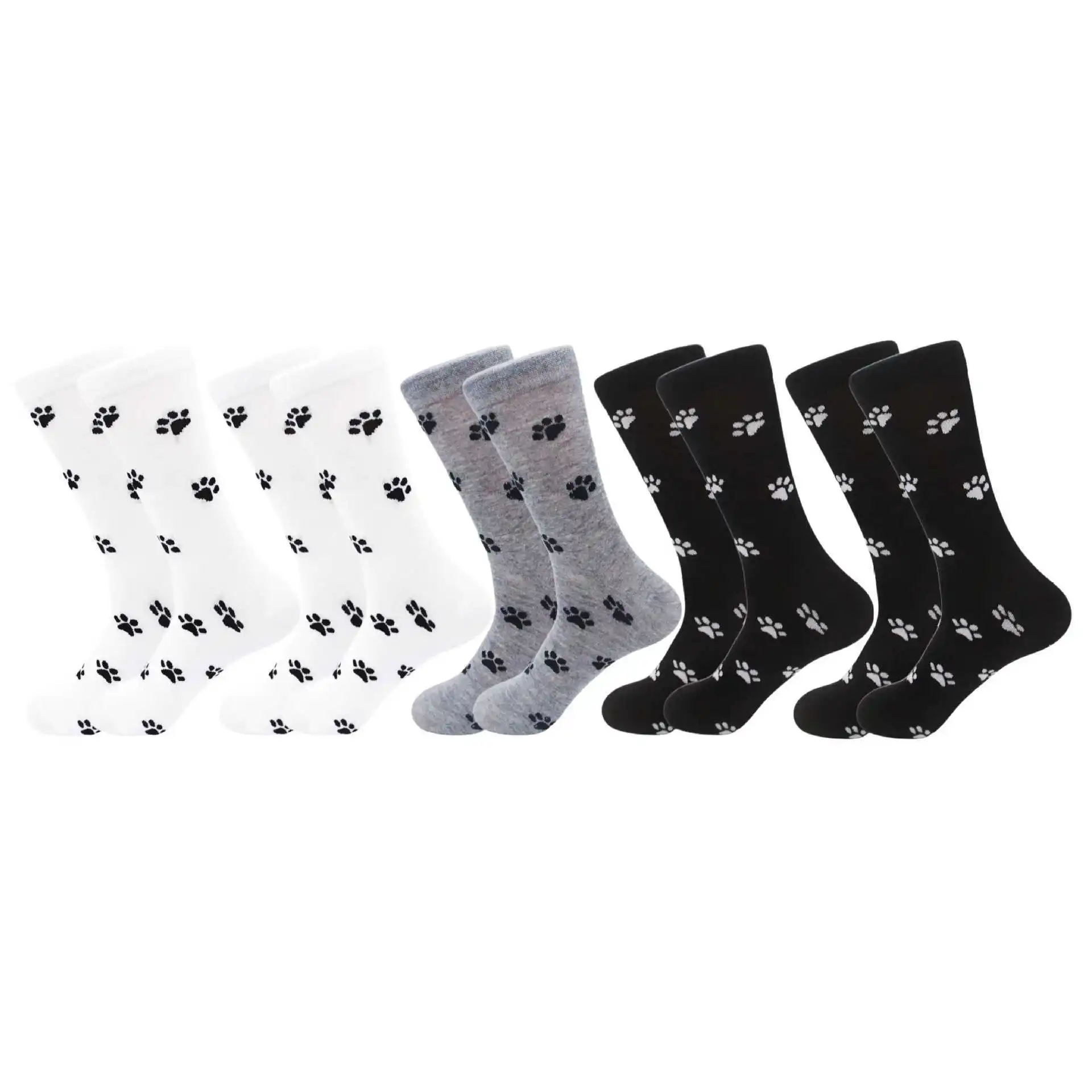 

New Arrival Cute Cat Paw Print Mid Calf Cotton Socks Korean Ins Style Fashionable Autumn Winter Women's Socks