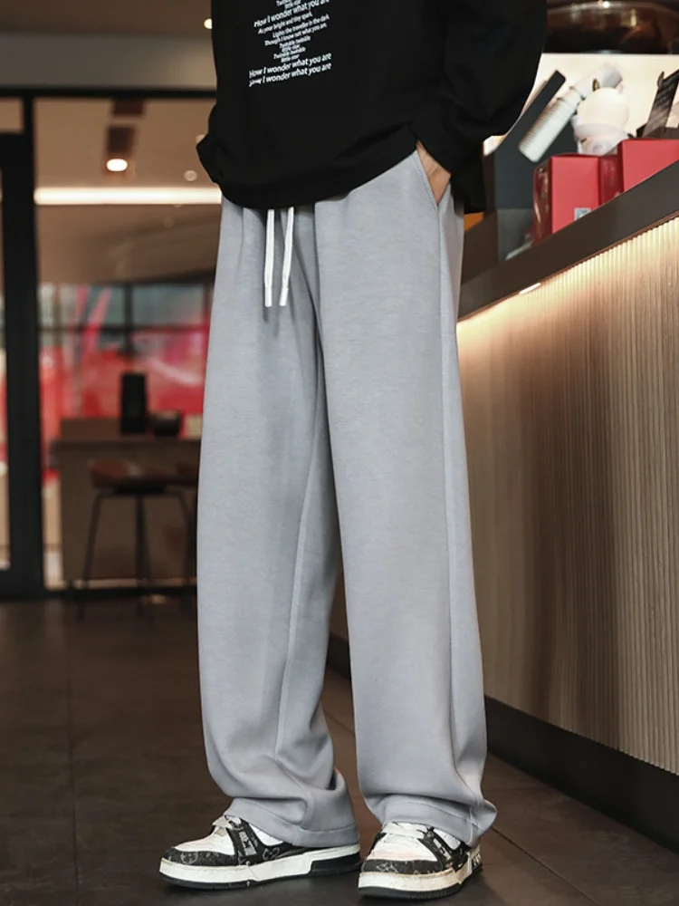 Men's Casual Straight Leg Pants American Sle Spring Autumn Heavyweight Sweatpants Spor Floor-Length Trousers