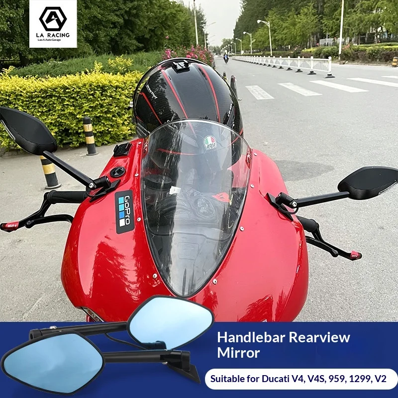 【Premium】For Ducati V4, V4S, and V2 retrofitting with CNC aluminum alloy rearview mirrors